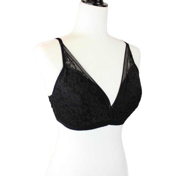 Knix Wireless Bra Black XXL Lace Cross Front Adjustable Straps Lined Cups B134 - Picture 8 of 11